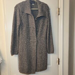 Baby Alpaca Handmade in Peru Marled Knit Longline Cardigan Sweater Coat XL